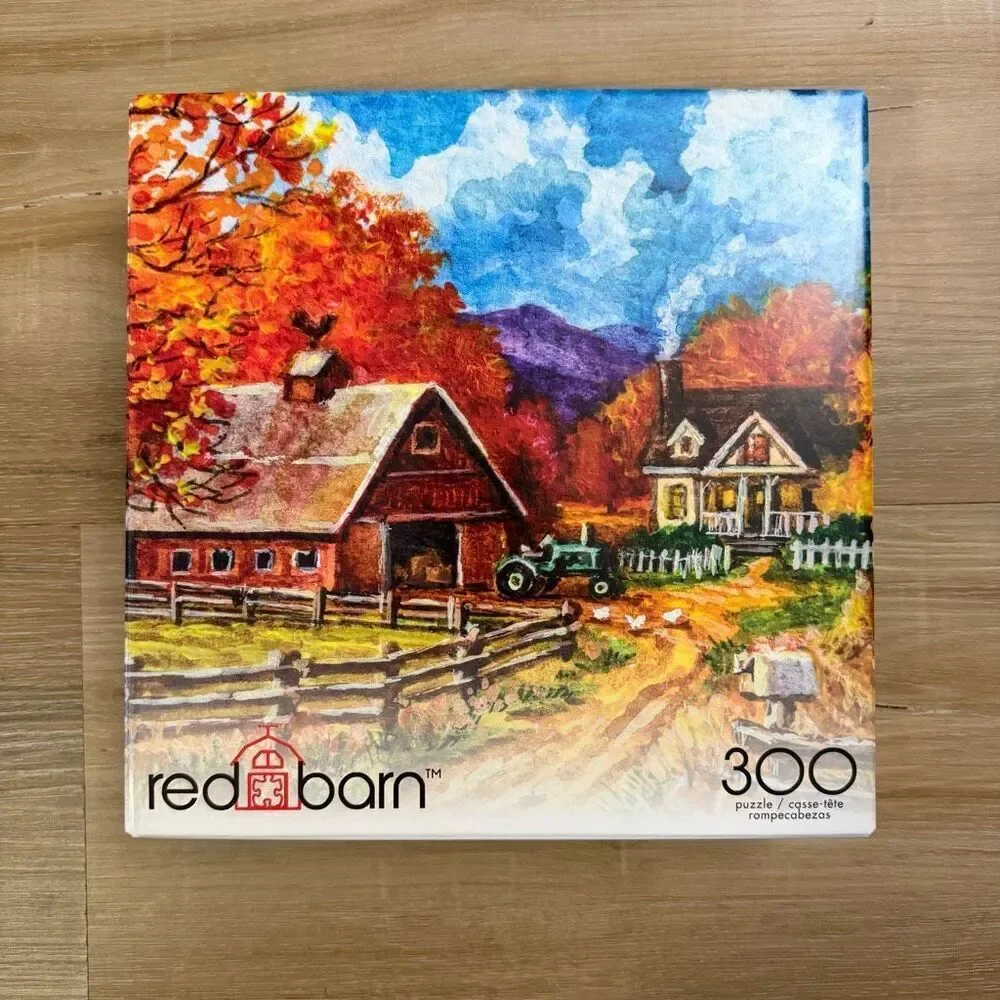 New Sealed Lot Red Barn 300 Piece Jigsaw Puzzle Animals And Landscape Compkete